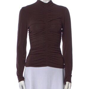 A.L.C. Mock Neck Long Sleeve Top Brown